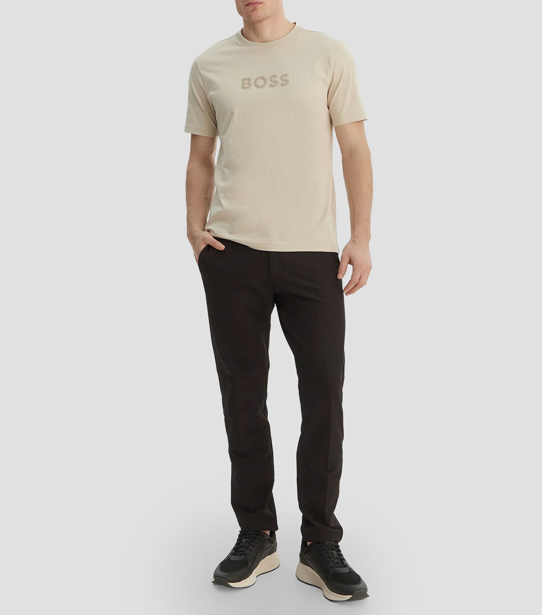 Playera cuello redondo manga corta lisa Hombre